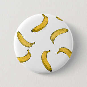Banana pattern sketch version 6 cm round badge