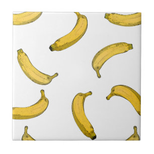 Banana pattern sketch version ceramic tile