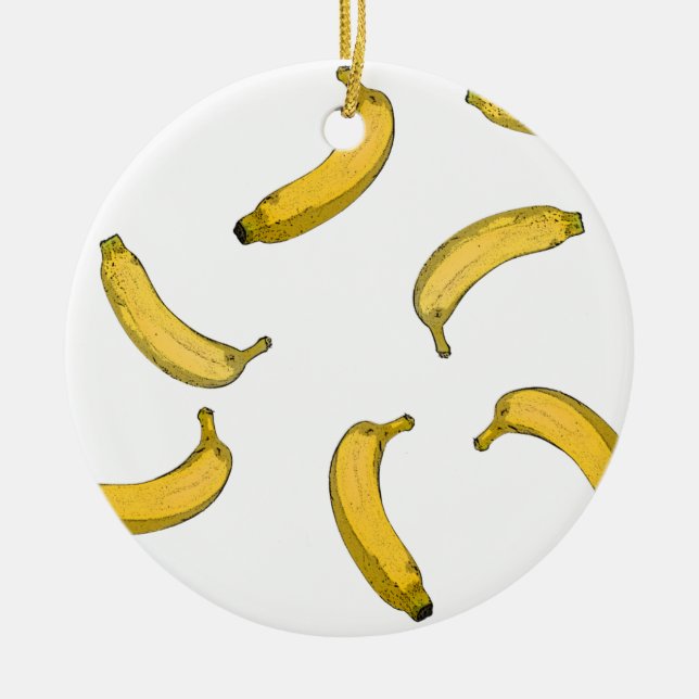Banana pattern sketch version ceramic tree decoration (Front)
