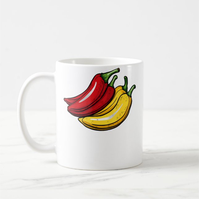 Banana Pepper Bauhaus Coffee Mug (Left)