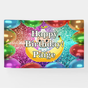 Banana Personalised character birthday banner