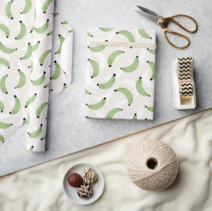 Banana Pop Sage Green Wrapping Paper