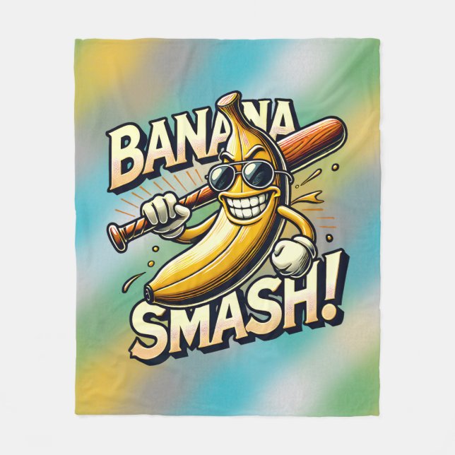 Banana Power-Up Fleece Blanket (Front)