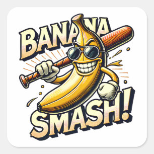 Banana Power-Up Square Sticker