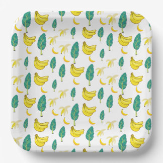 Banana Print Paper Plates