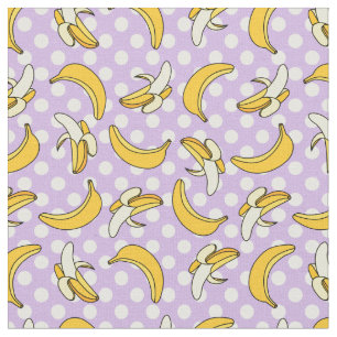 Banana Purple Polka Dot Pattern Fabric
