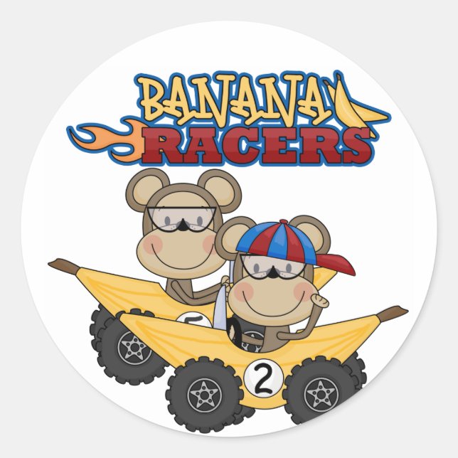 Banana Racers Tshirts and Gifts Classic Round Sticker (Front)