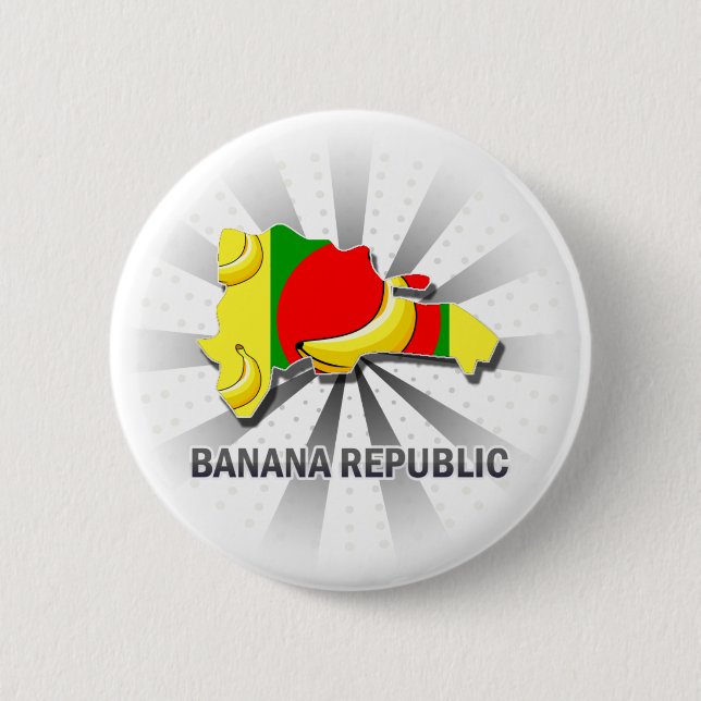 Banana Republic Flag Map 2.0 6 Cm Round Badge (Front)