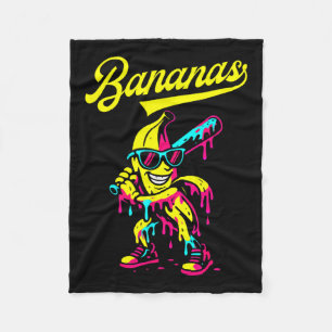 Banana Retro Throwback Popular Fruit Baseball Bana Fleece Blanket