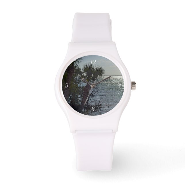 Banana River Palm Trees Painterly Watch (Front)