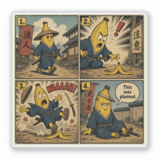 Banana Ronin Slip — Funny Bushido Comic Strip