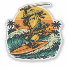 Banana Ronin Surfer — Vintage Summer Warrior