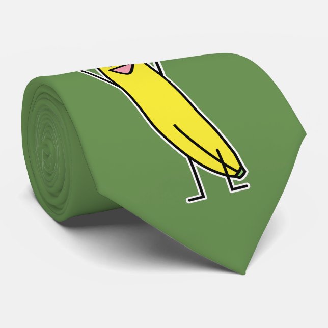 Banana Santa hat celebrating and cheering Christma Tie (Rolled)