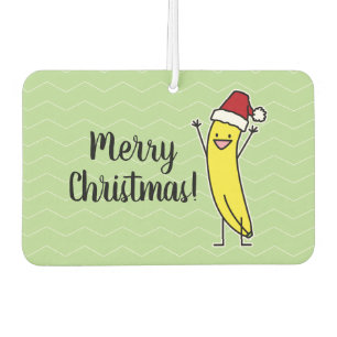 Banana Santa hat cheering Christmas holiday Car Air Freshener