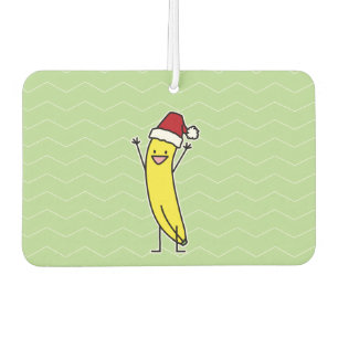 Banana Santa hat cheering Christmas holiday Car Air Freshener