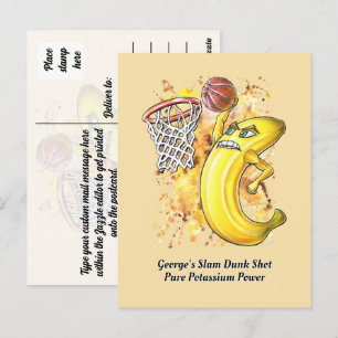 Banana Slam Dunk Pure Potassium Power Fruitarian Postcard