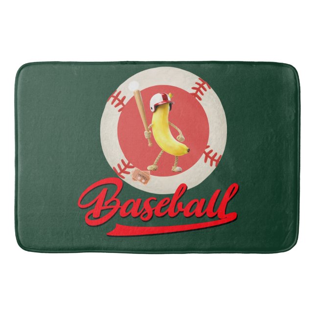 Banana Slugger Funny Baseball Custom Graphic  Bath Mat (Front)
