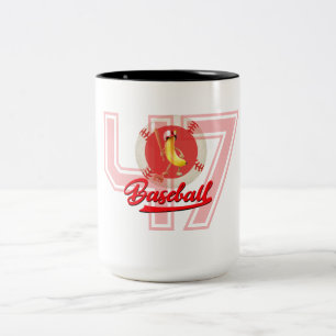 Banana Slugger Funny Baseball Custom Graphic Two-Tone Coffee Mug