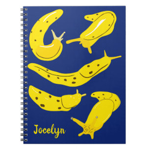 Banana Slugs Yellow and Blue Personalised Notebook