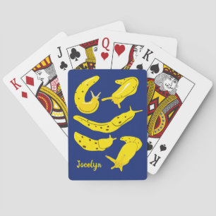 Banana Slugs Yellow and Royal Blue Personalised Playing Cards