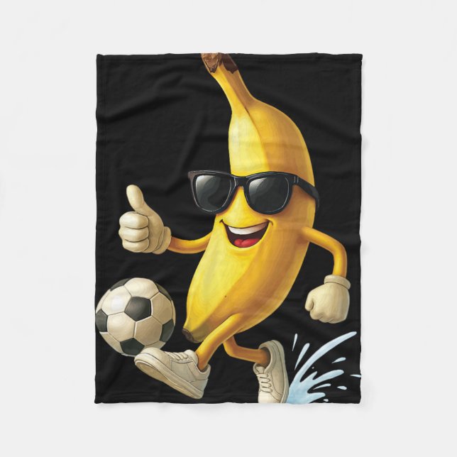 Banana Soccer  Fleece Blanket (Front)