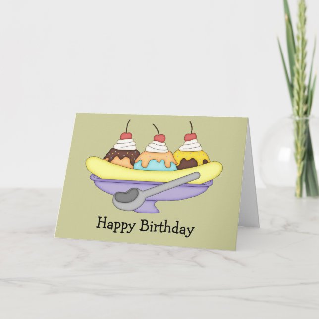 Banana Split Birthday Card (Front)