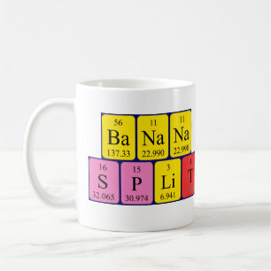 Banana split periodic table phrase mug