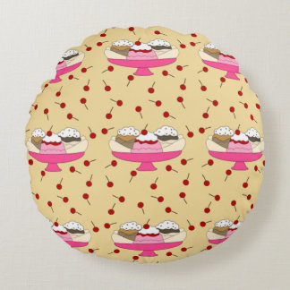 Banana Split Print Round Cushion