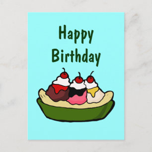 Banana Split Sweet Ice Cream Treat Postcard