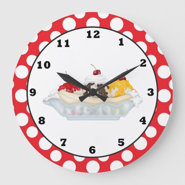 Banana Split sweet treat wall clock (Front)