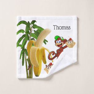 Banana Split Tree Monkey Bathroom Towel Sets