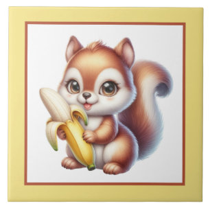 banana squirrel lover home business crafting ceramic tile