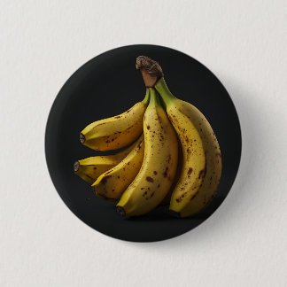 Banana Stack in a Pure Dark Black Background 6 Cm Round Badge