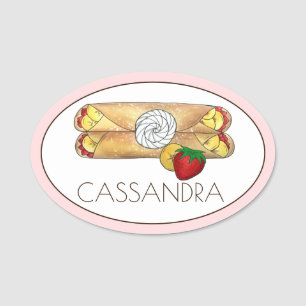 Banana Strawberry Crêpes French Food Cuisine Crepe Name Tag