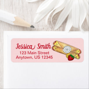 Banana Strawberry Crêpes French Food Cuisine Crepe Return Address Label