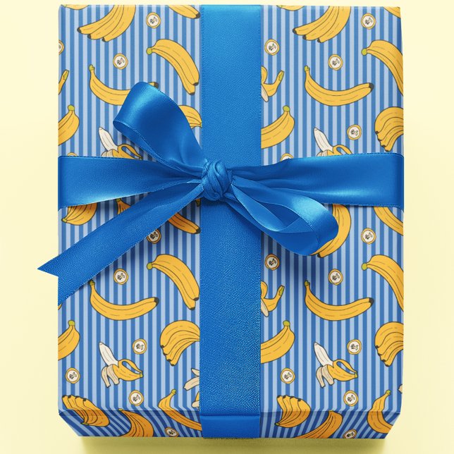 Banana Stripe Vector Pattern | Classic Blue Wrapping Paper (Creator Uploaded)