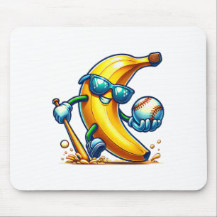 Banana Sungles Face Funny Fruit Cool Banana Funny Mouse Pad