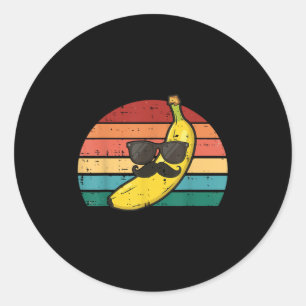Banana Sungles Moustache Retro Fruit Face Men Boys Classic Round Sticker