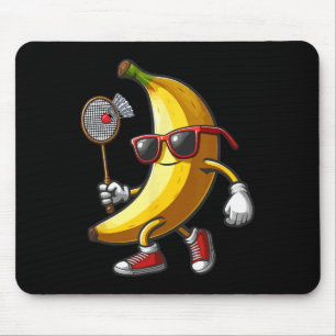 Banana Sungles Playing Badminton Funny Fruit Sport Mouse Pad