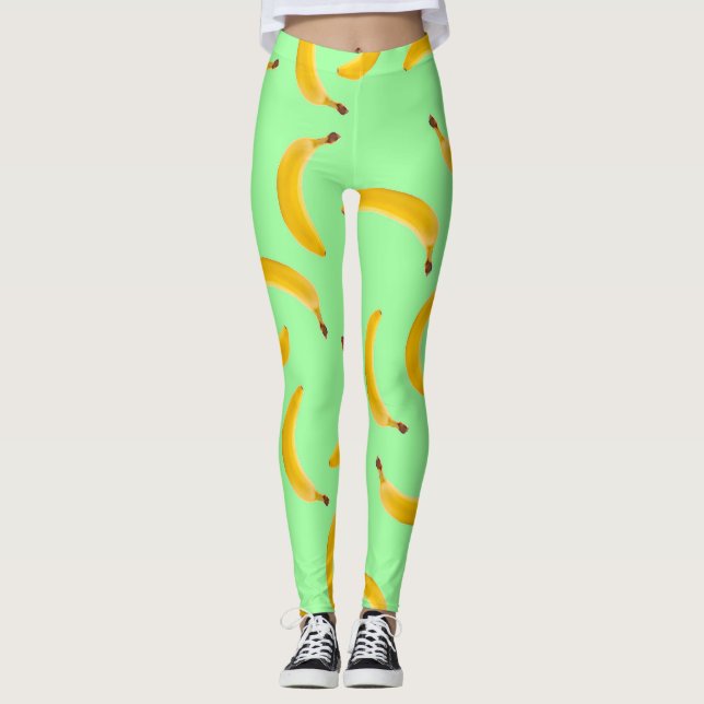 Banana Texture light green leggings (Front)