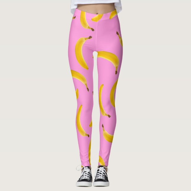Banana Texture light pink leggings (Front)