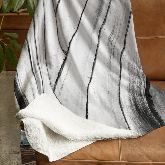 Banana Tree Bark Throw Blanket - Cosy Monochrome (Creator Uploaded)
