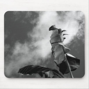 Banana Tree Black and White Mouse Pad