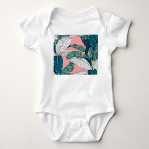 Banana Tree Botanical: Bright Red Seamless Baby Bodysuit