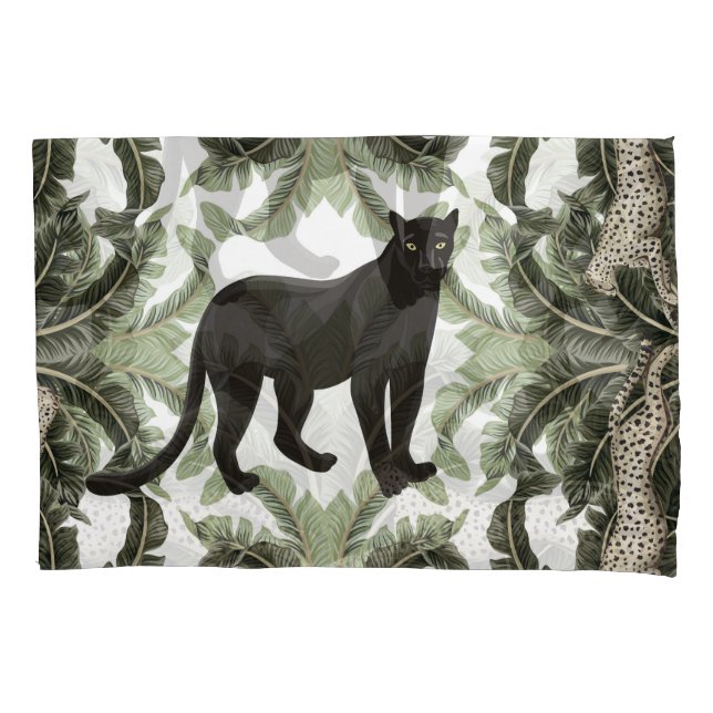 Banana Tree Cheetah Tropical Pattern Pillowcase (Front)