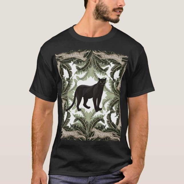 Banana Tree Cheetah Tropical Pattern T-Shirt (Front)