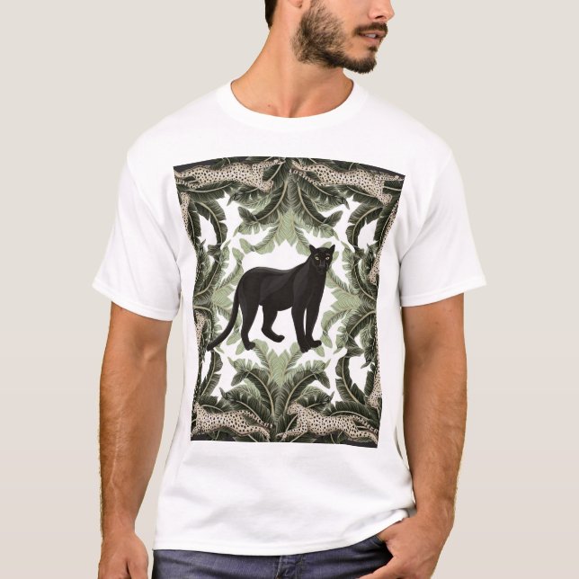 Banana Tree Cheetah Tropical Pattern T-Shirt (Front)