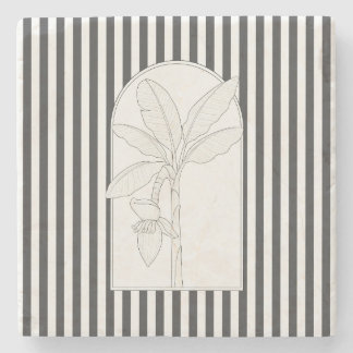 Banana tree Elegant Flower Botanical Stone Coaster