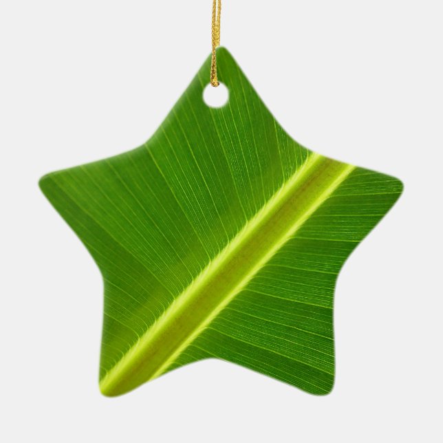 Banana Tree Leaf Ceramic Ornament (Front)