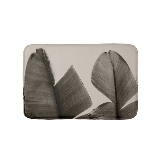 Banana Tree Leaves in Sepia Bath Mat (Front)